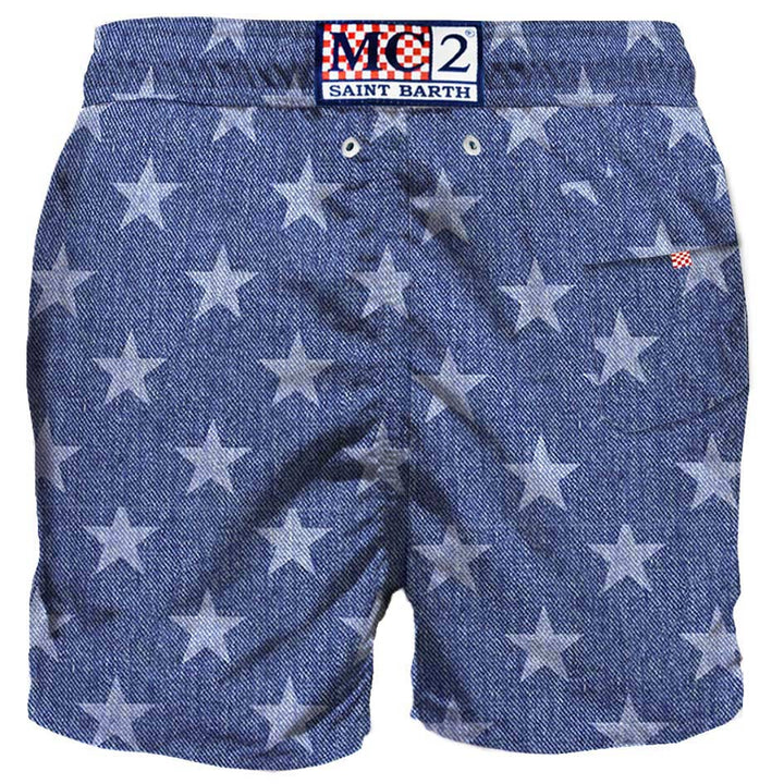 Blue stars mid-length swim shorts - MC2 Saint Barth