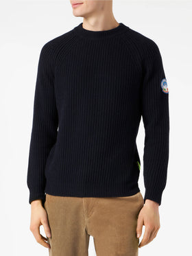 Ribbed blue sweater - MC2 Saint Barth