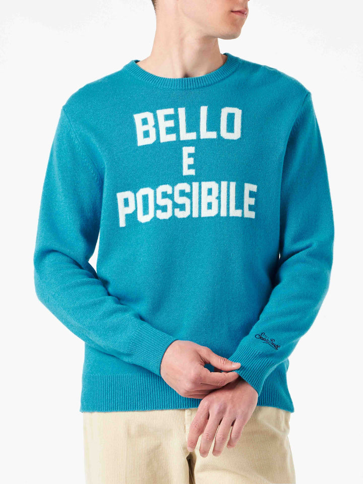 Man sweater with Bello e Possibile print - MC2 Saint Barth