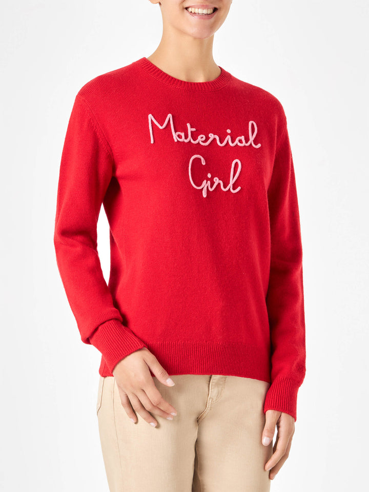 Woman sweater with Material girl embroidery | NIKI DJ SPECIAL EDITION - MC2 Saint Barth