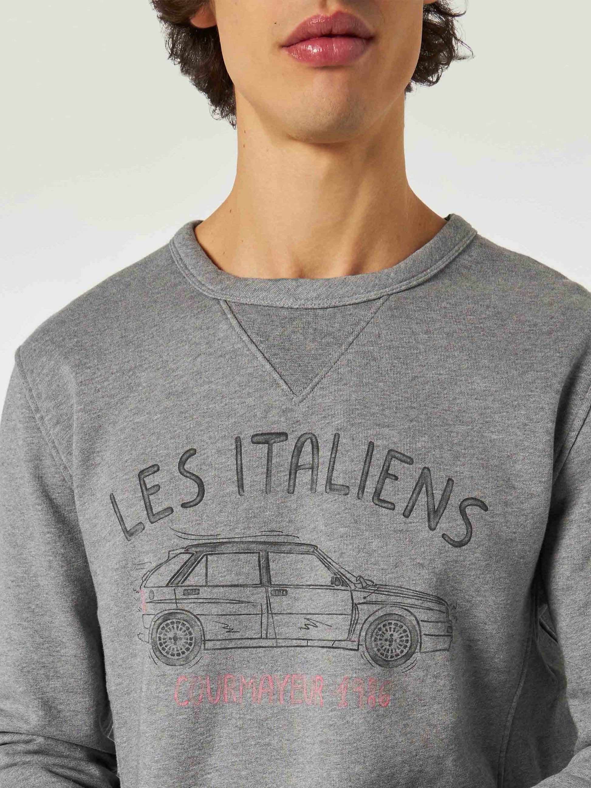 Cotton sweatshirt with Les Italiens print - MC2 Saint Barth