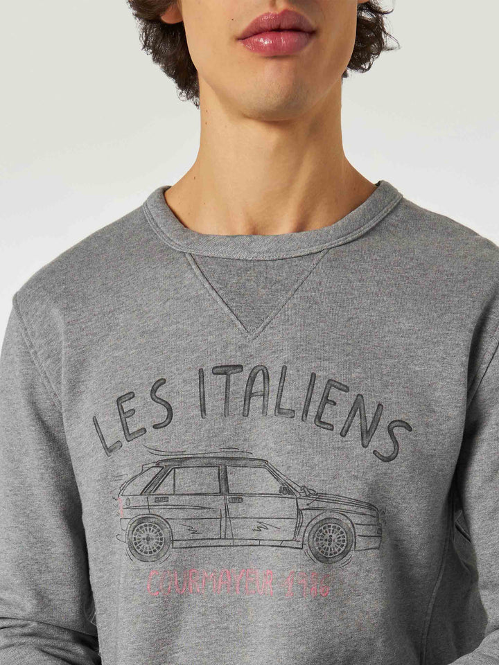 Cotton sweatshirt with Les Italiens print - MC2 Saint Barth