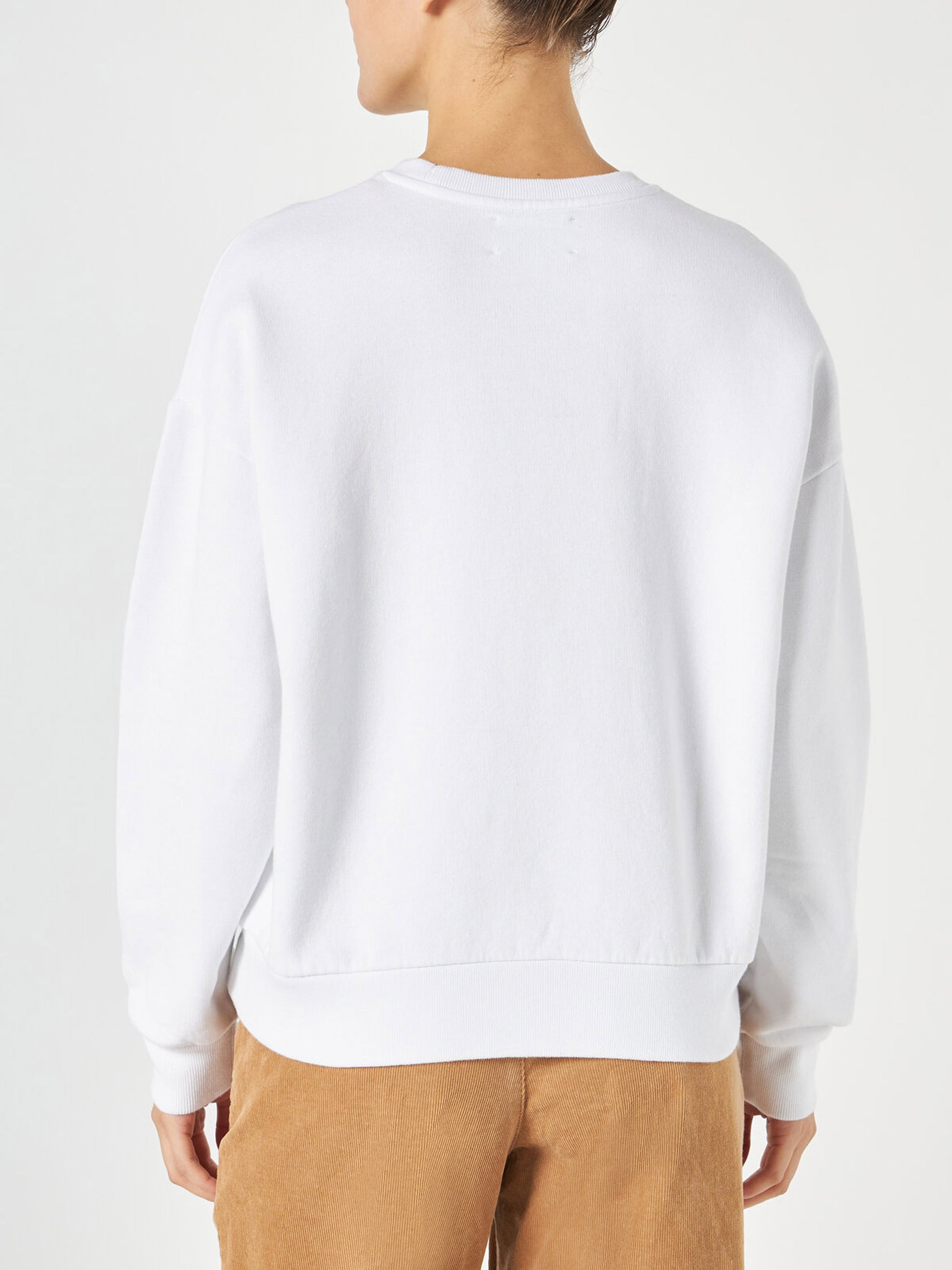 Woman fleece sweatshirt with Paris postcard print - MC2 Saint Barth