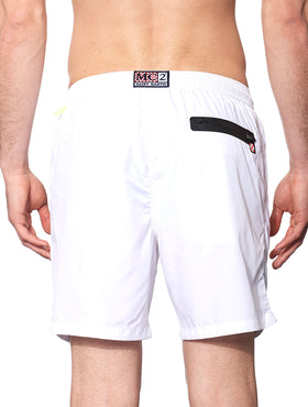 White light fabric zipped swim shorts - MC2 Saint Barth