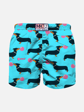 Boy swim shorts with dachshund and Big Babol print | BIG BABOL® SPECIAL EDITION
