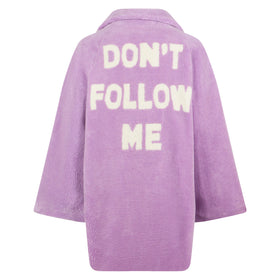 Woman coat lilac teddy fabric - MC2 Saint Barth