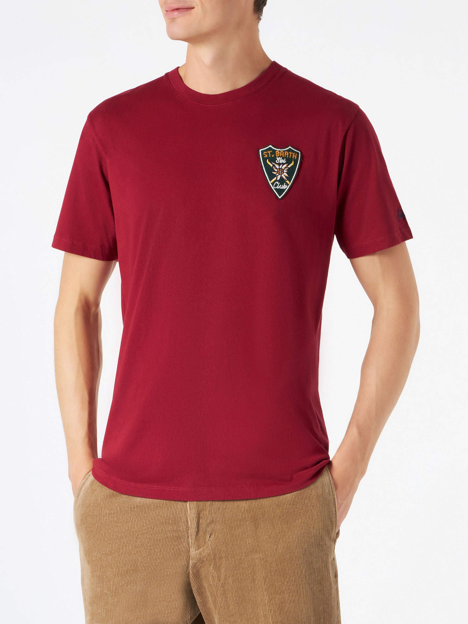Man burgundy t-shirt with print - MC2 Saint Barth
