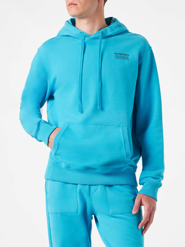 Turquoise cotton hoodie | Pantone® Special Edition - MC2 Saint Barth
