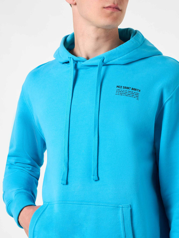 Turquoise cotton hoodie | Pantone® Special Edition - MC2 Saint Barth