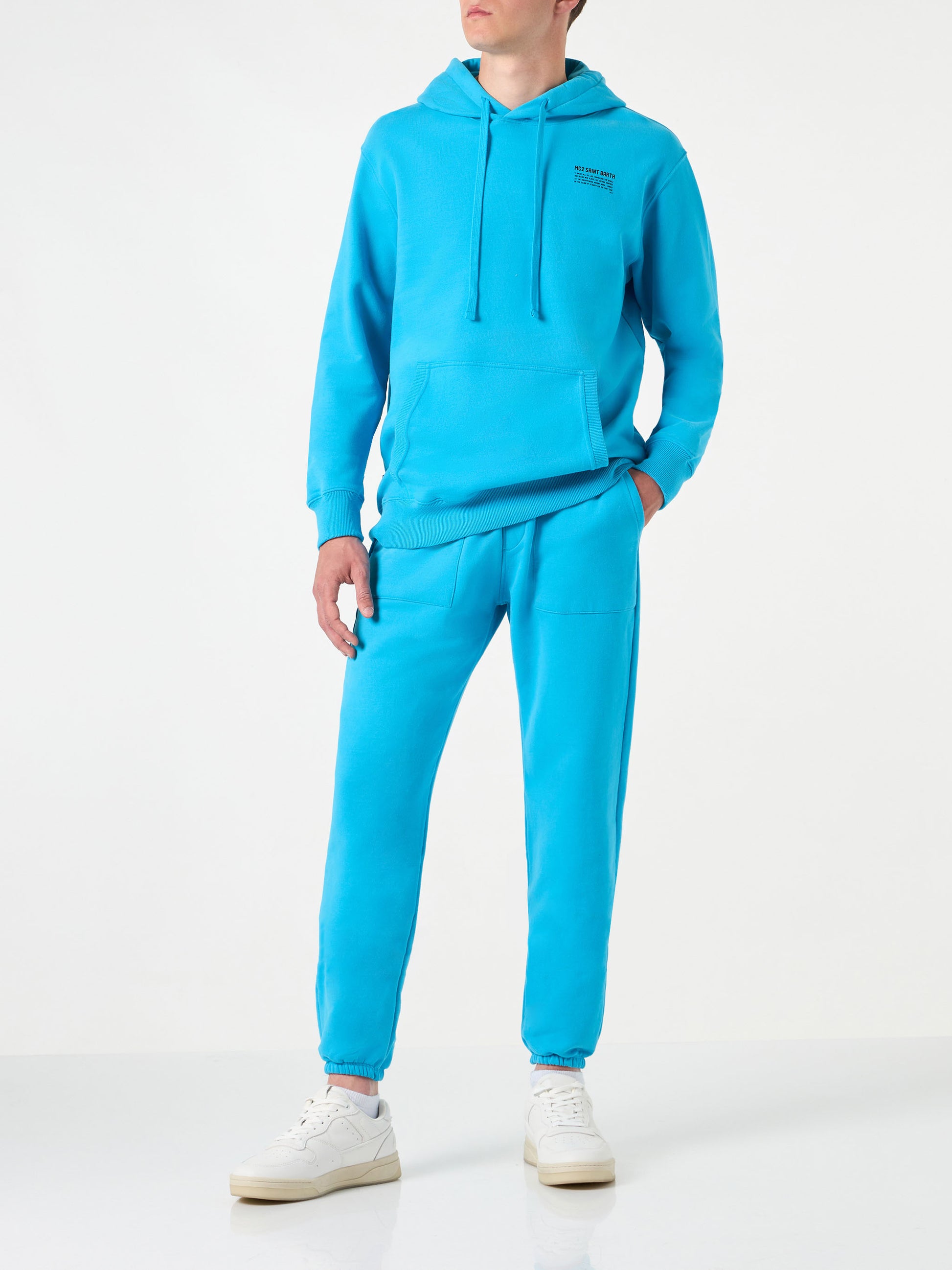 Turquoise cotton hoodie | Pantone® Special Edition - MC2 Saint Barth