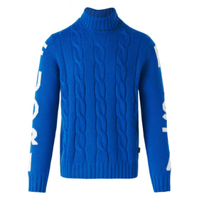 Man turtleneck braided sweater with Fuori pista print - MC2 Saint Barth