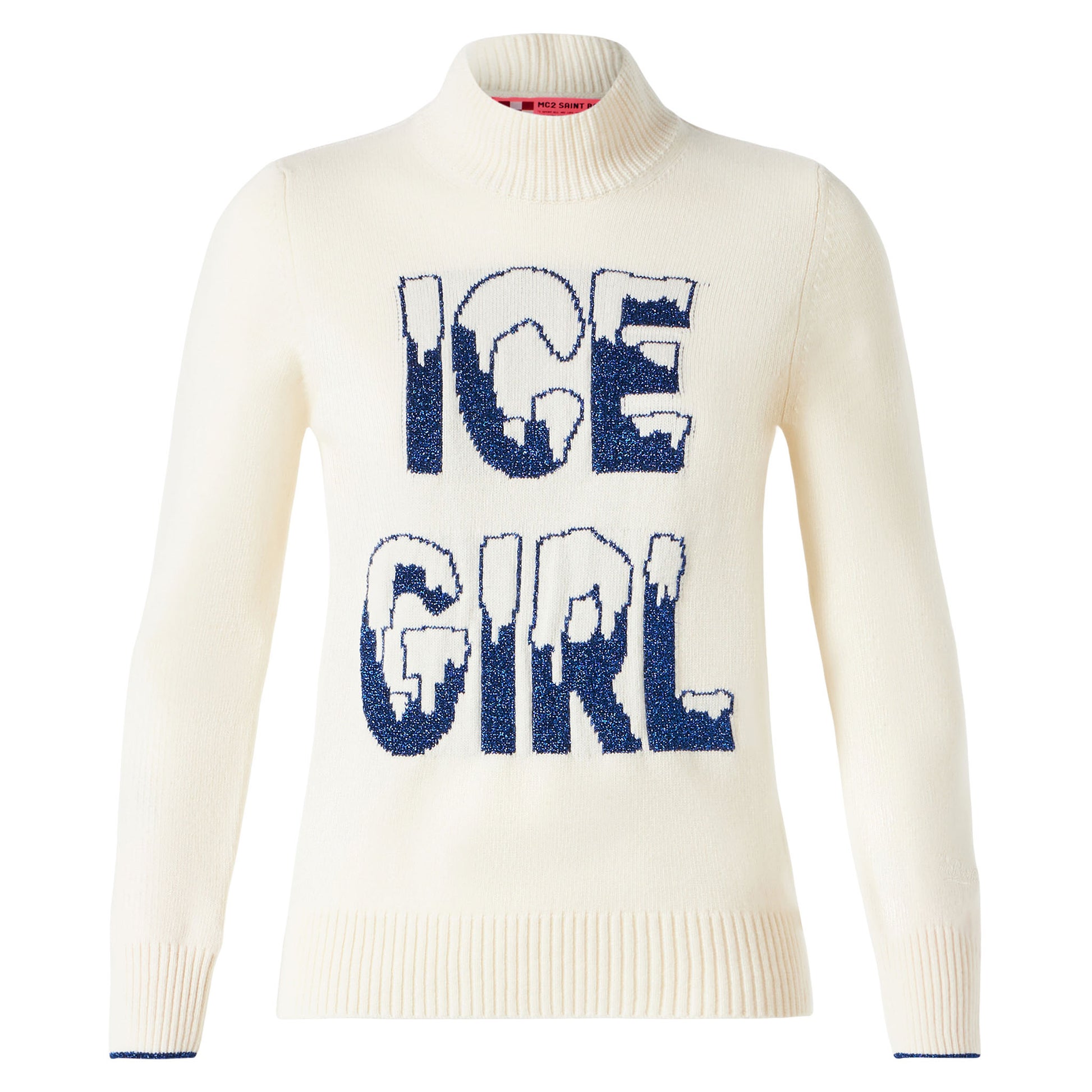 Half turtleneck sweater Ice Girl lurex graphic - MC2 Saint Barth
