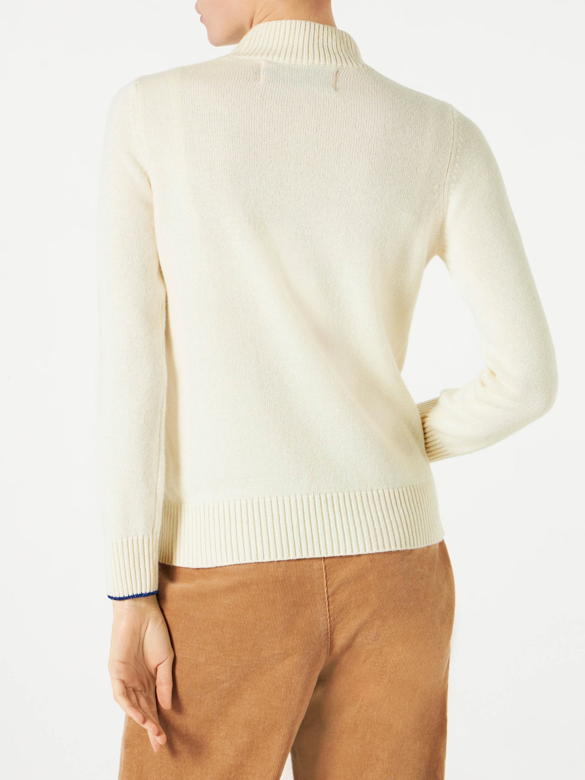Half turtleneck sweater Ice Girl lurex graphic - MC2 Saint Barth