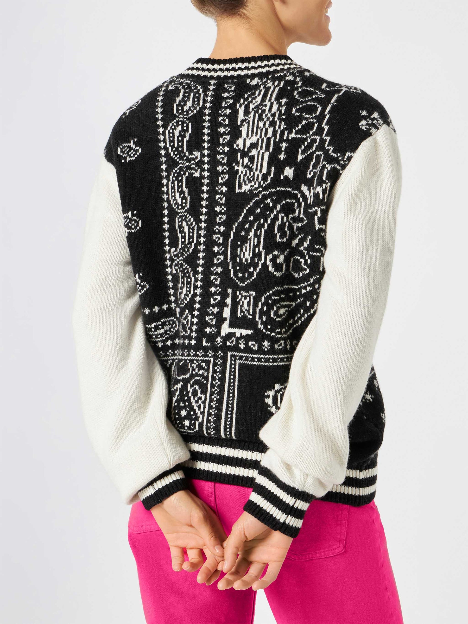 Woman college jacket with bandanna print - MC2 Saint Barth