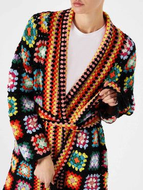 Multicolor crochet coat with belt - MC2 Saint Barth