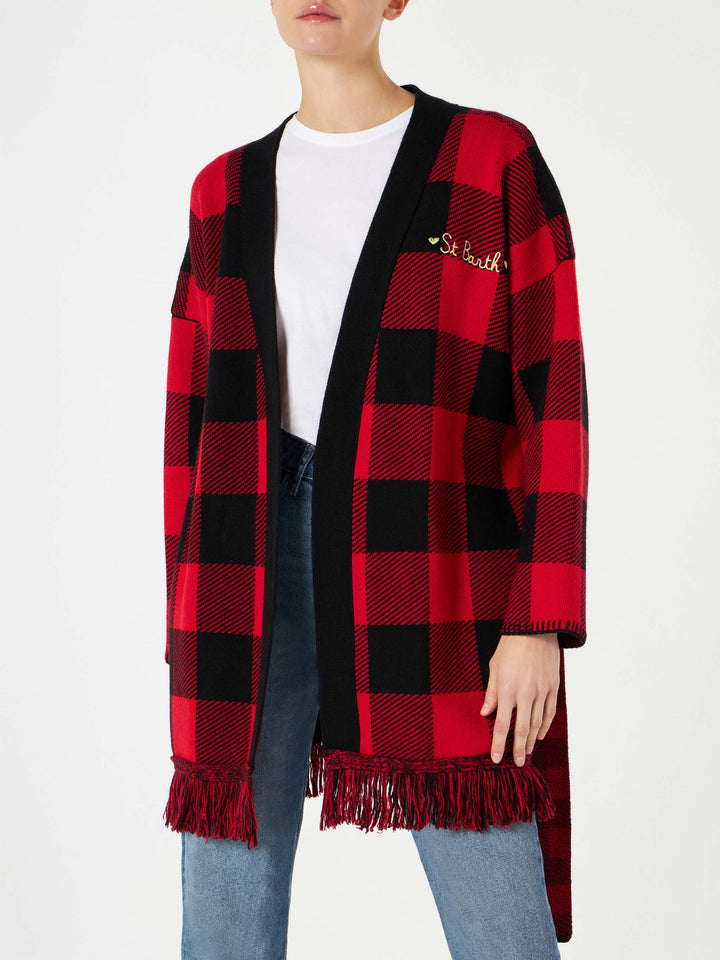 Woman coat with belt and St. Barth embroidery - MC2 Saint Barth