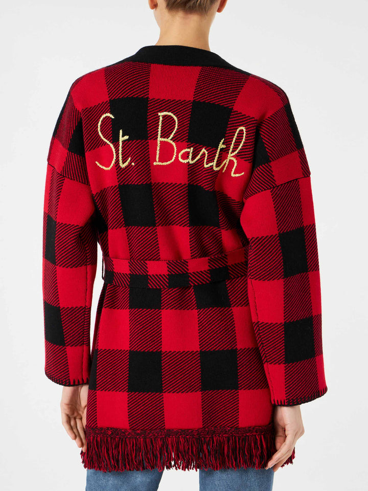 Woman coat with belt and St. Barth embroidery - MC2 Saint Barth