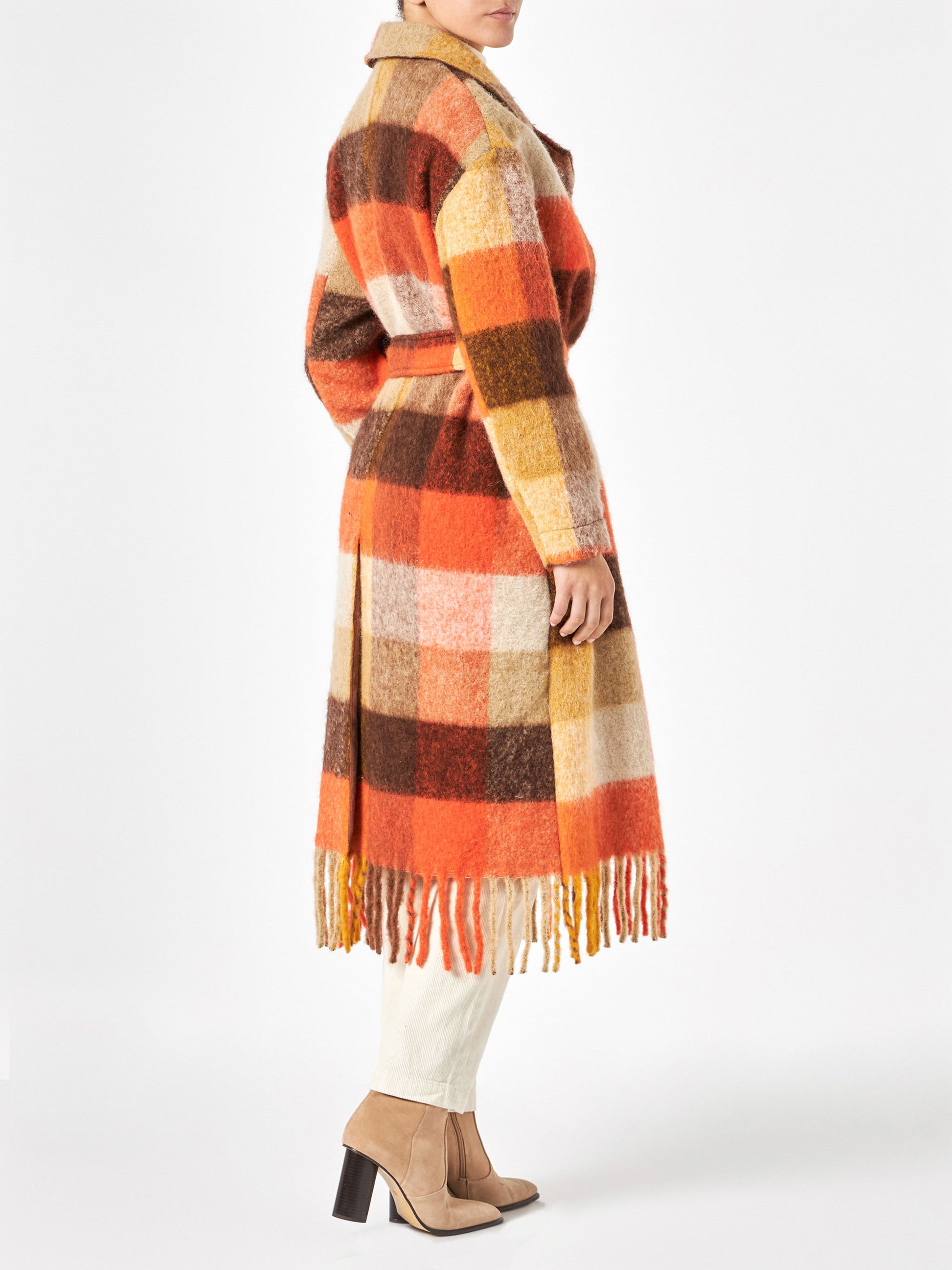Woman long coat with fringes - MC2 Saint Barth
