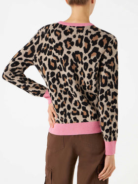 Woman brushed sweater with animalier print | THE ROLLING STONES® SPECIAL EDITION - MC2 Saint Barth